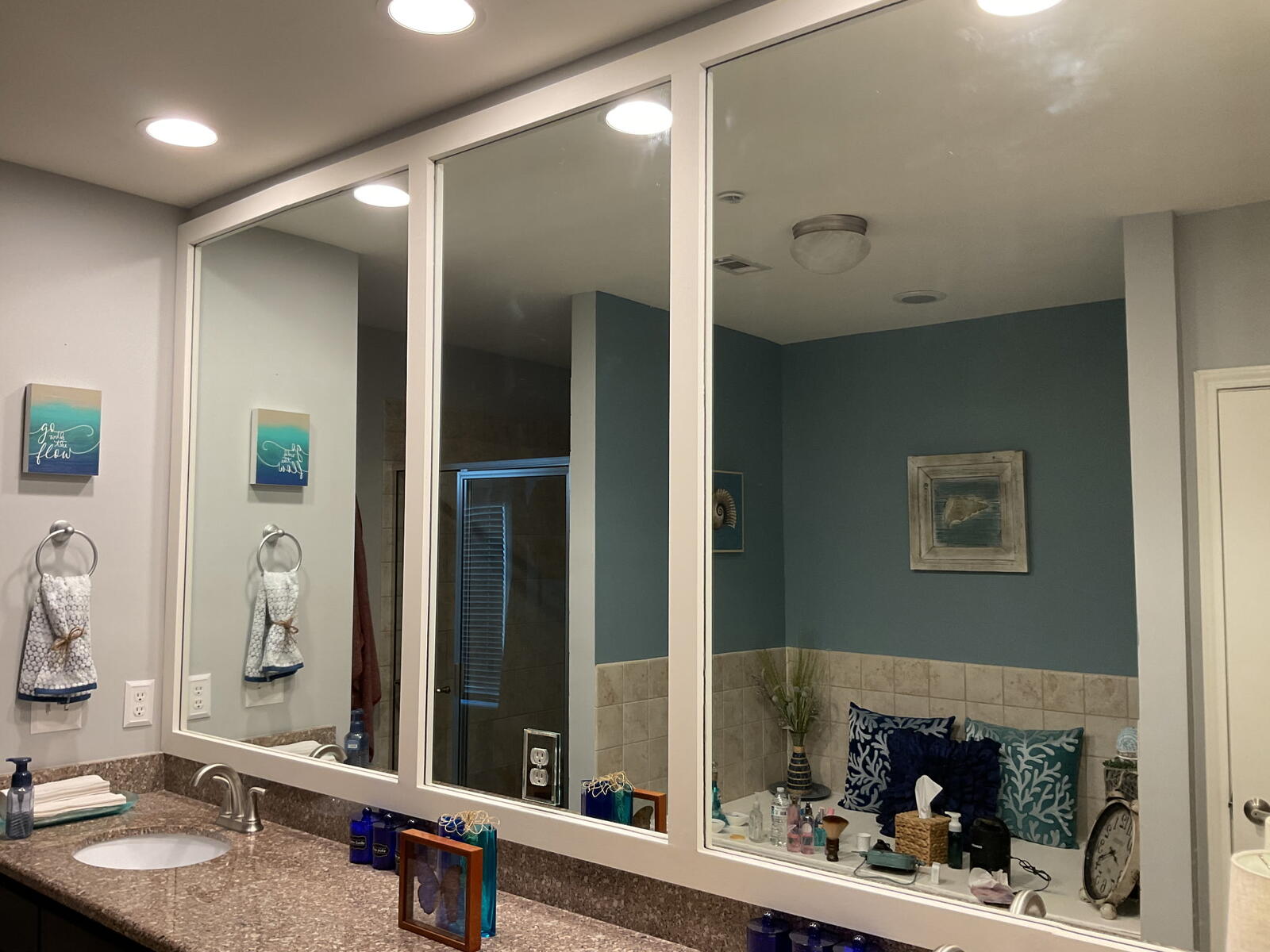 Upgraded vanity unit with new faucet installation and aligned drawers